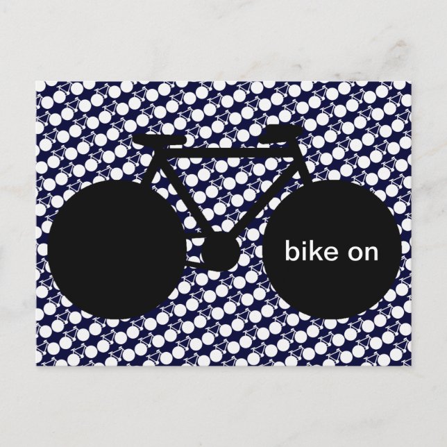 Postal bici en negro gráfico (Anverso)