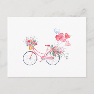 Postal Bicicleta acuática y globos