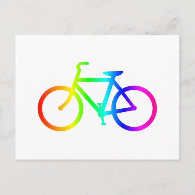 Postal Bicicleta arco iris 4 (Anverso)