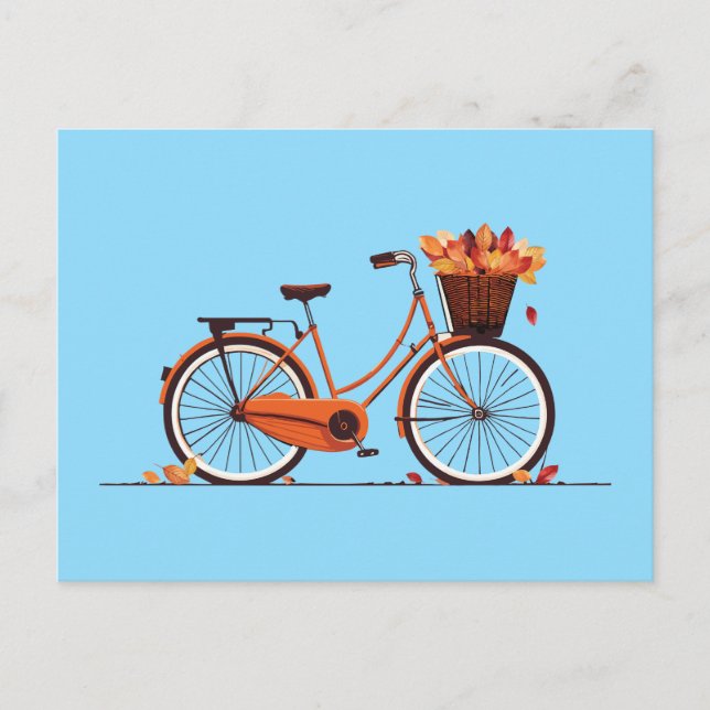 Postal Bicicleta Autumn Leaves (Anverso)