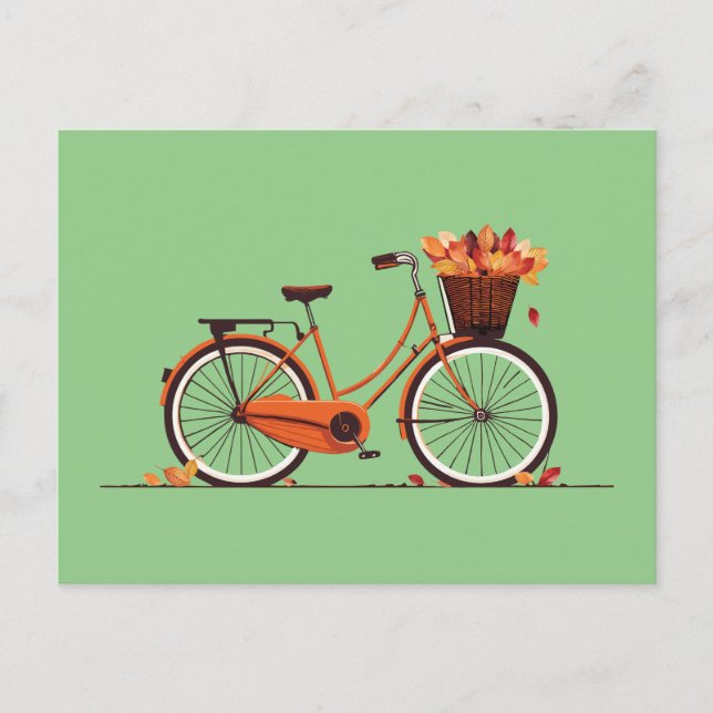 Postal Bicicleta Autumn Leaves (Anverso)