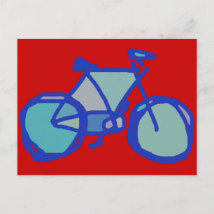 Postal bicicleta azul