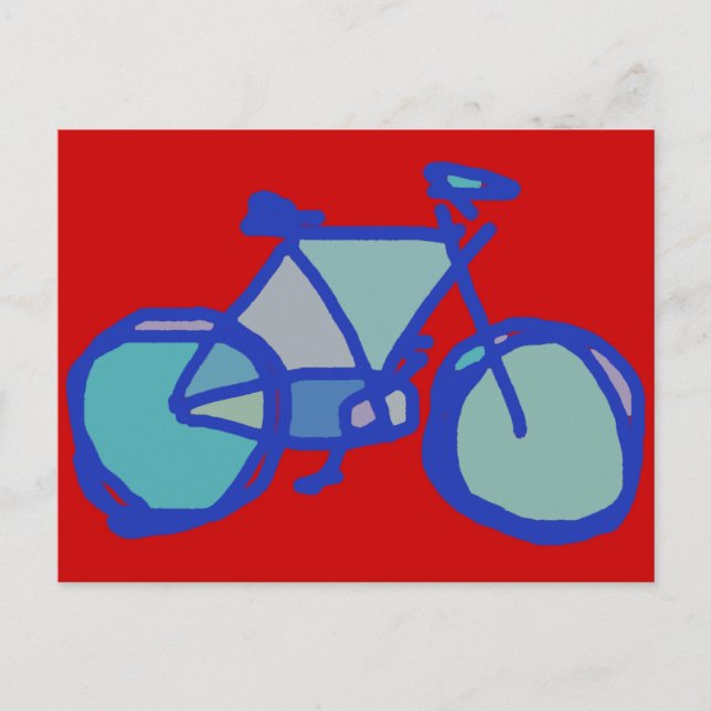 Postal bicicleta azul (Anverso)