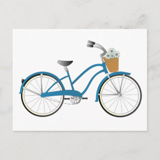 Postal Bicicleta azul