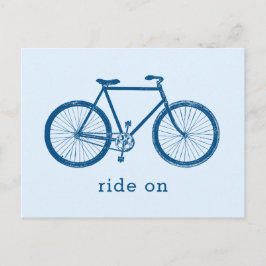 Postal Bicicleta azul para bicicletas