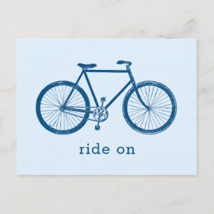 Postal Bicicleta azul para bicicletas