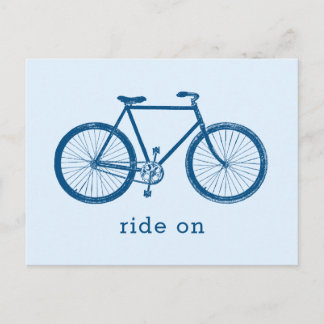 Postal Bicicleta azul para bicicletas