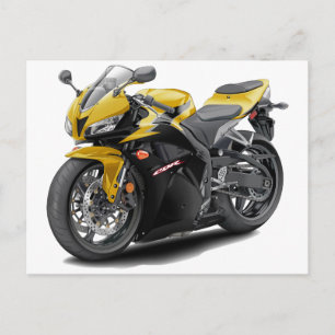 Postal Bicicleta CBR 600 Amarillo-Negra