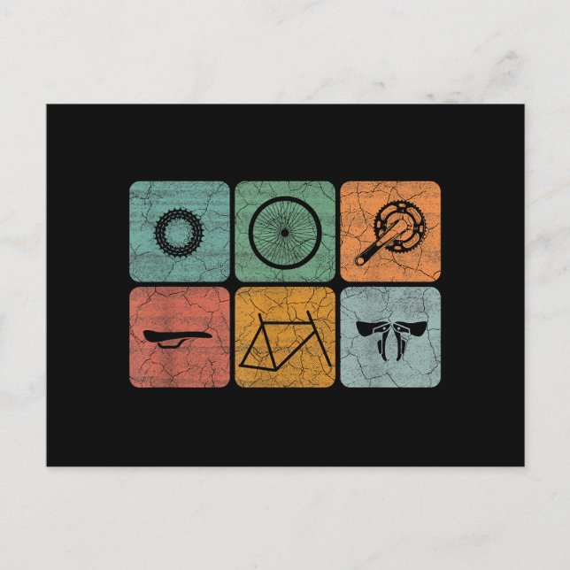 Postal Bicicleta Ciclismo Piezas de bicicleta Vintage Reg (Anverso)