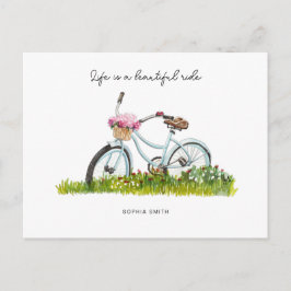 Postal Bicicleta con cesta de flores