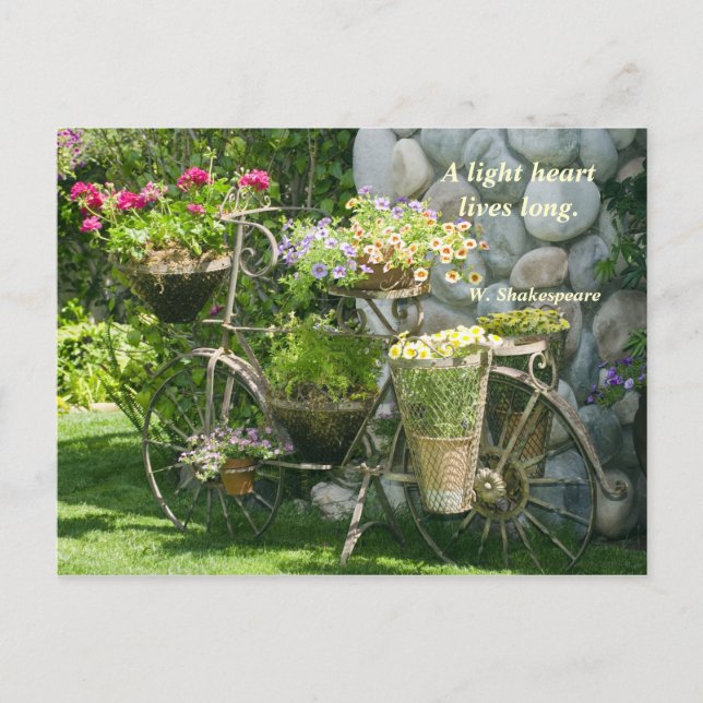 Postal Bicicleta con flores (Anverso)