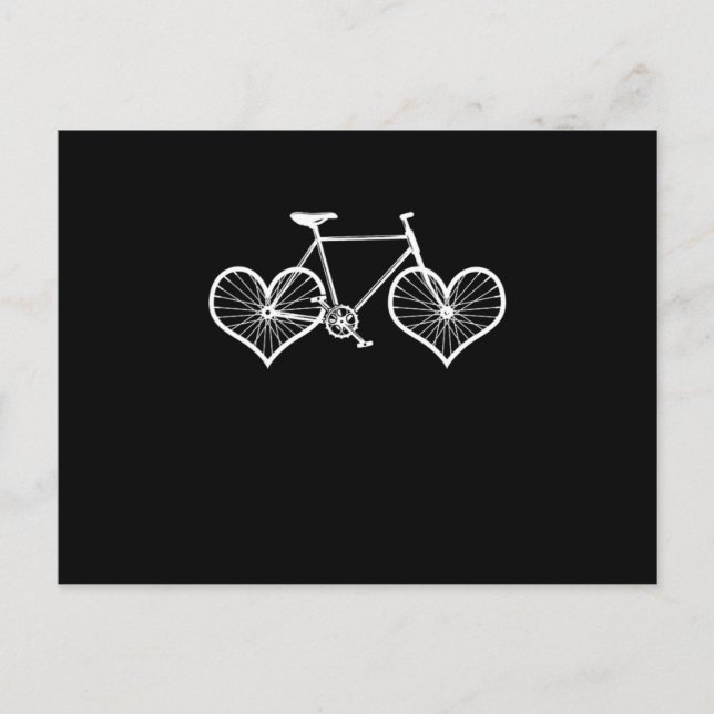 Postal Bicicleta Corazón Rueda Ciclismo Bicicleta Race Gi (Anverso)