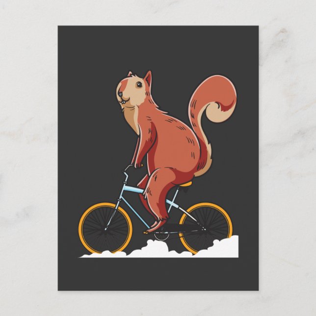 Postal Bicicleta de ardilla Cute Rodent Biker (Anverso)