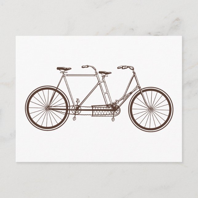 Postal Bicicleta de época para dos (Anverso)