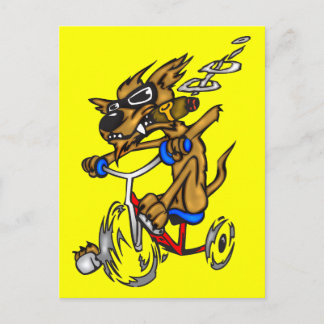 Postal Bicicleta de equitación para perros
