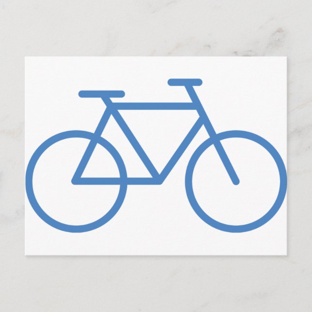 Postal bicicleta de icono azul (Anverso)