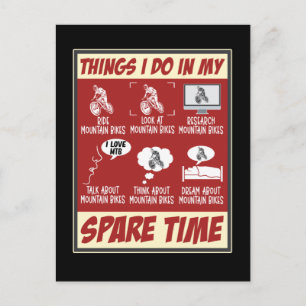 Postal Bicicleta de Montaña Divertida Humor MTB Ciclismo