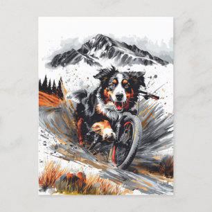 Postal Bicicleta De Perro De Montaña En Las Montañas