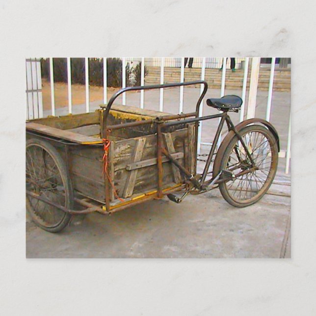 Postal Bicicleta de reparto china (Anverso)