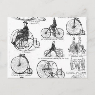 Postal Bicicleta de rueda alta Penny Farthing