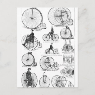 Postal Bicicleta de rueda alta Penny Farthing
