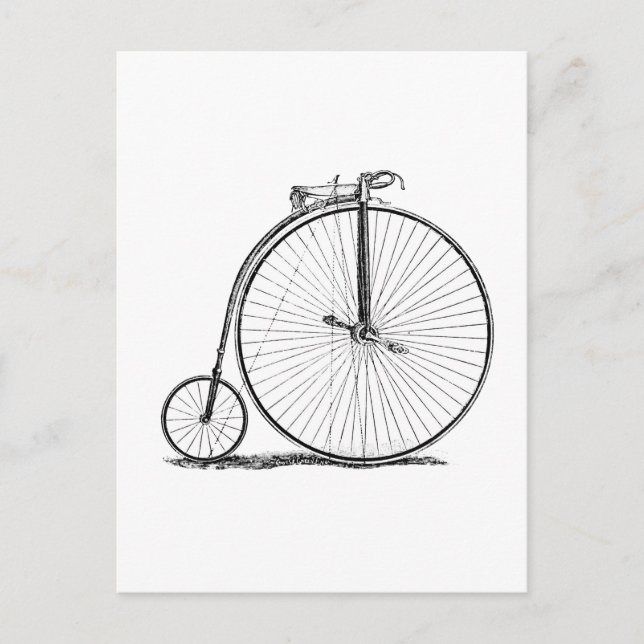 Postal Bicicleta de rueda alta Penny Farthing (Anverso)