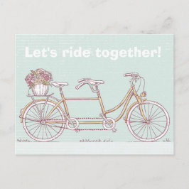Postal Bicicleta de tándem de época