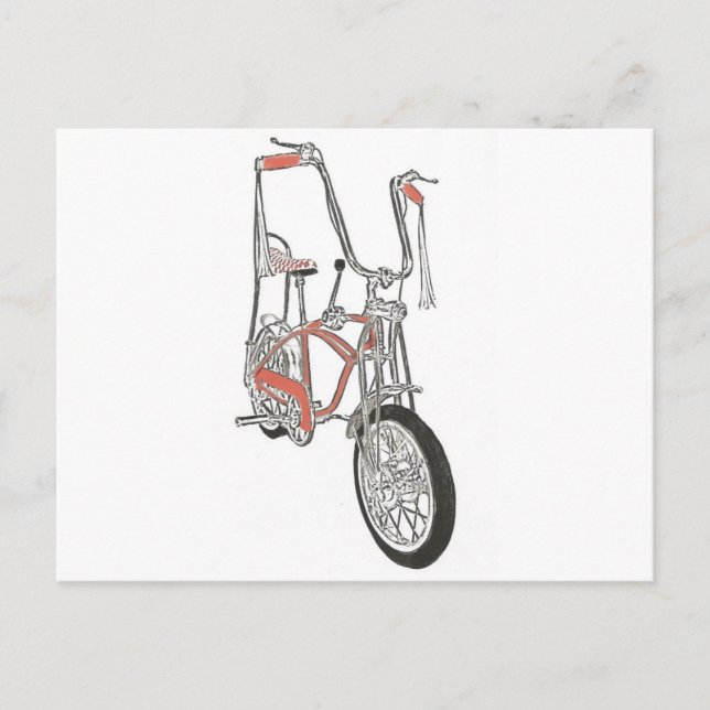 Postal Bicicleta del clásico Naranja de Schwinn Krate 60 (Anverso)