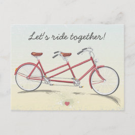 Postal Bicicleta del tándem del vintage
