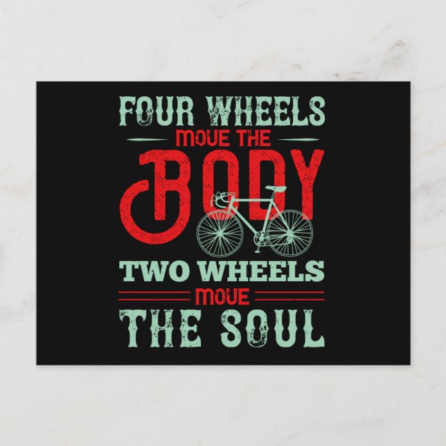 Postal Bicicleta - Dos ruedas mueven el alma (Anverso)