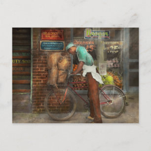 Postal Bicicleta - Entrega de alimentos 1938