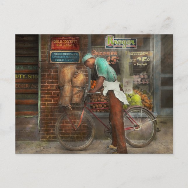 Postal Bicicleta - Entrega de alimentos 1938 (Anverso)