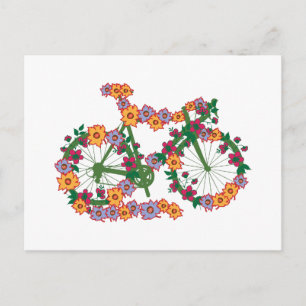Postal Bicicleta floral