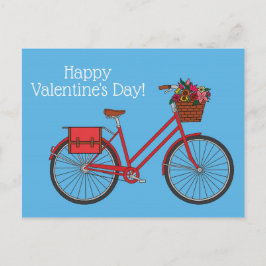 Postal Bicicleta floral Feliz San Valentín