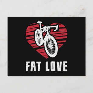 Postal Bicicleta Grasa Fat Love Bike Biker MTB Ciclismo F