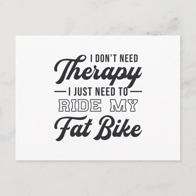 Postal Bicicleta Grasa No necesito terapina Bicicleta Vin (Anverso)
