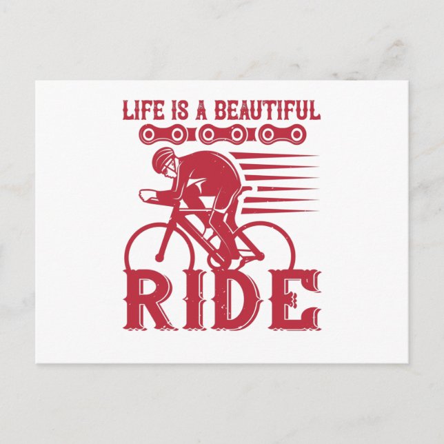 Postal Bicicleta - La vida es un hermoso viaje (Anverso)