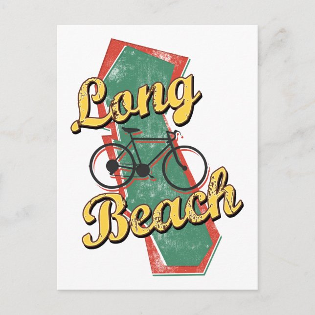 Postal Bicicleta Long Beach Bicicleta California (Anverso)