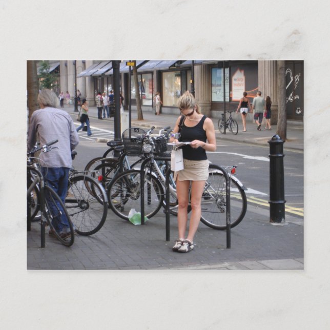 Postal Bicicleta minifalda (Anverso)