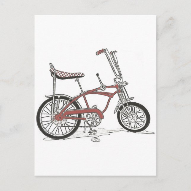 Postal Bicicleta músculo Schwinn Stingray Apple Krate de  (Anverso)