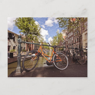 Postal Bicicleta naranja en Ámsterdam (Países Bajos)