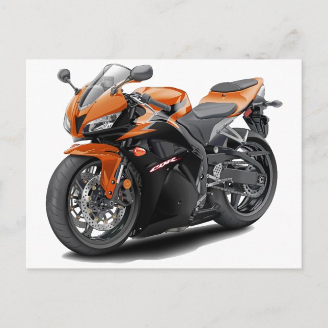 Postal Bicicleta Naranja-negra CBR 600 (Anverso)