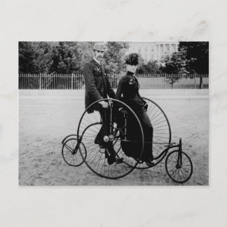 Postal Bicicleta para dos en la Casa Blanca 1886