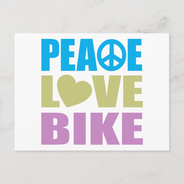 Postal Bicicleta Peace Love (Anverso)
