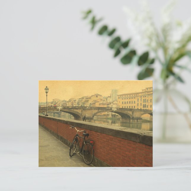 Postal Bicicleta Ponte Vecchio Postcard - Encantadora Ita (Anverso de pie)