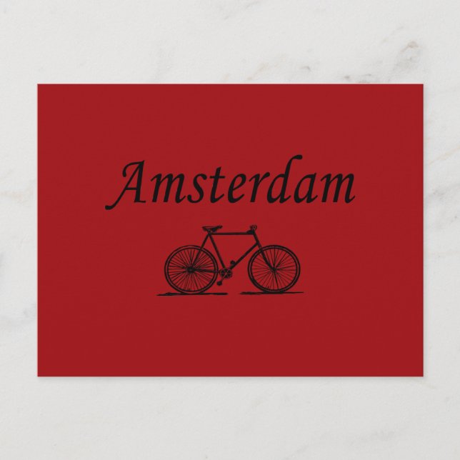 Postal Bicicleta retro de Amsterdam (Anverso)