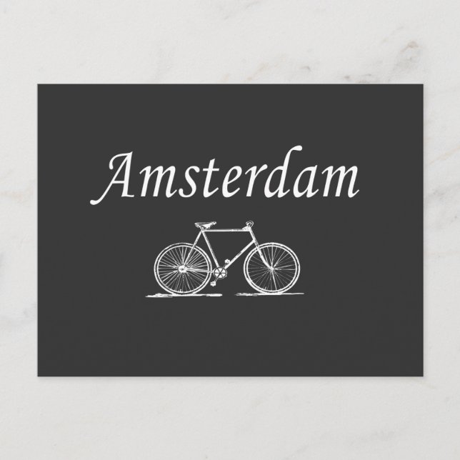 Postal Bicicleta retro de Amsterdam (Anverso)
