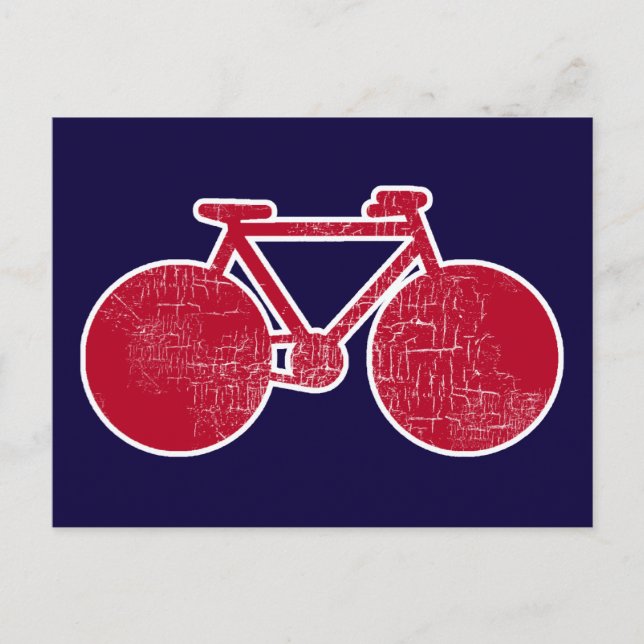 Postal bicicleta roja (Anverso)