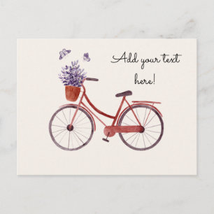 Postal Bicicleta Roja Rústica