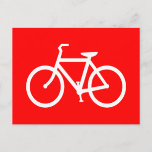 Postal Bicicleta roja y blanca